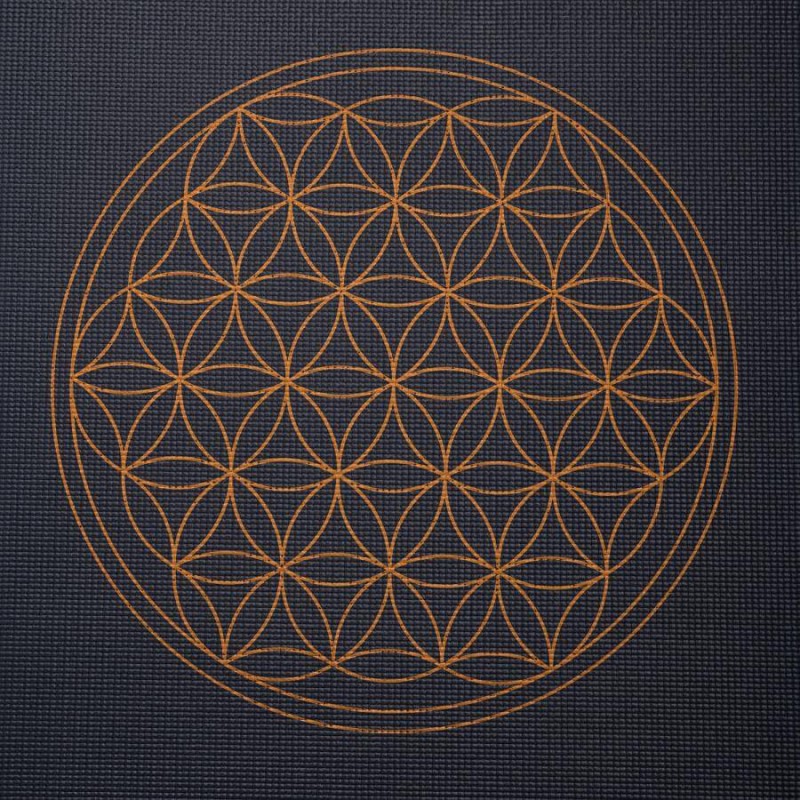 Mata do jogi Bodhi Leela 4,5mm - szary z kwiatem życia