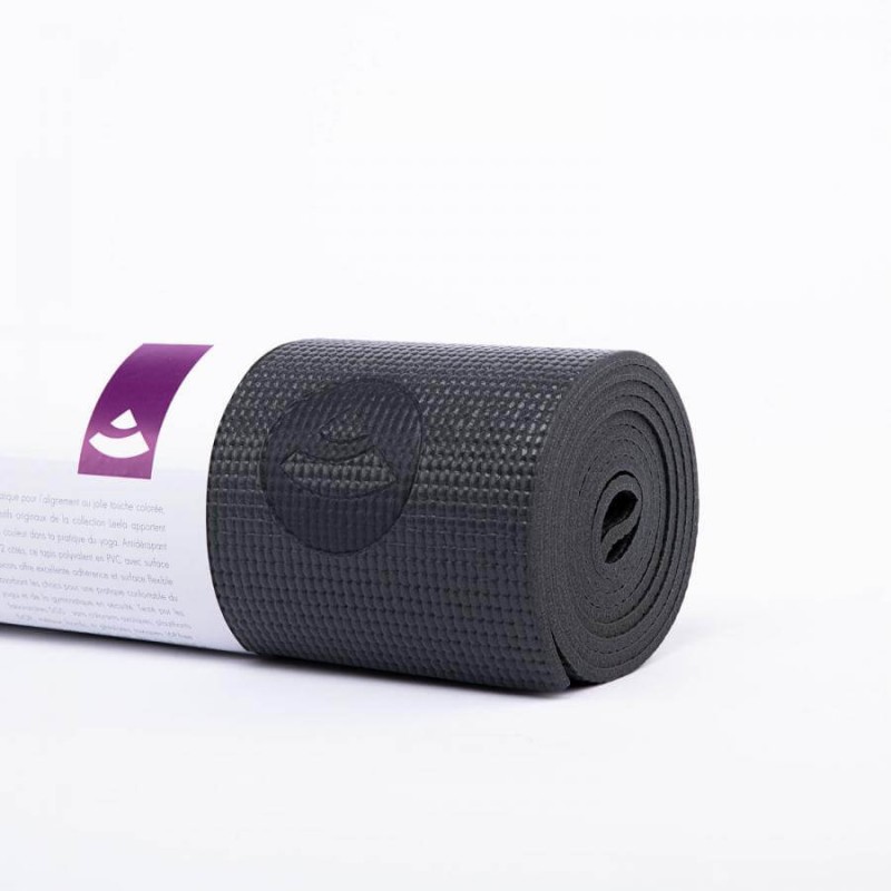 Mata do jogi Bodhi Leela 4,5mm - szary z kwiatem życia