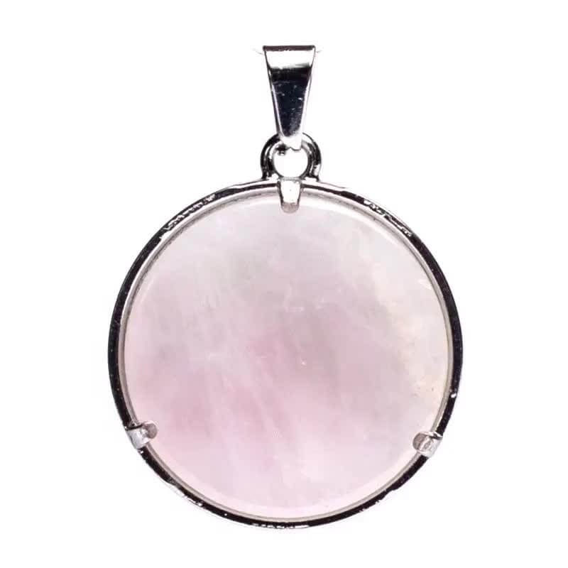 Zawieszka lotos OM z różowego kwarcu