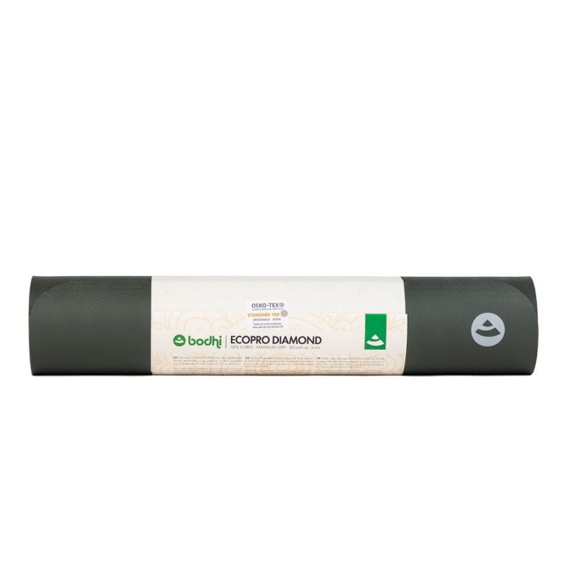Kauczukowa mata do jogi Bodhi EcoPro Diamond 6mm - czarny