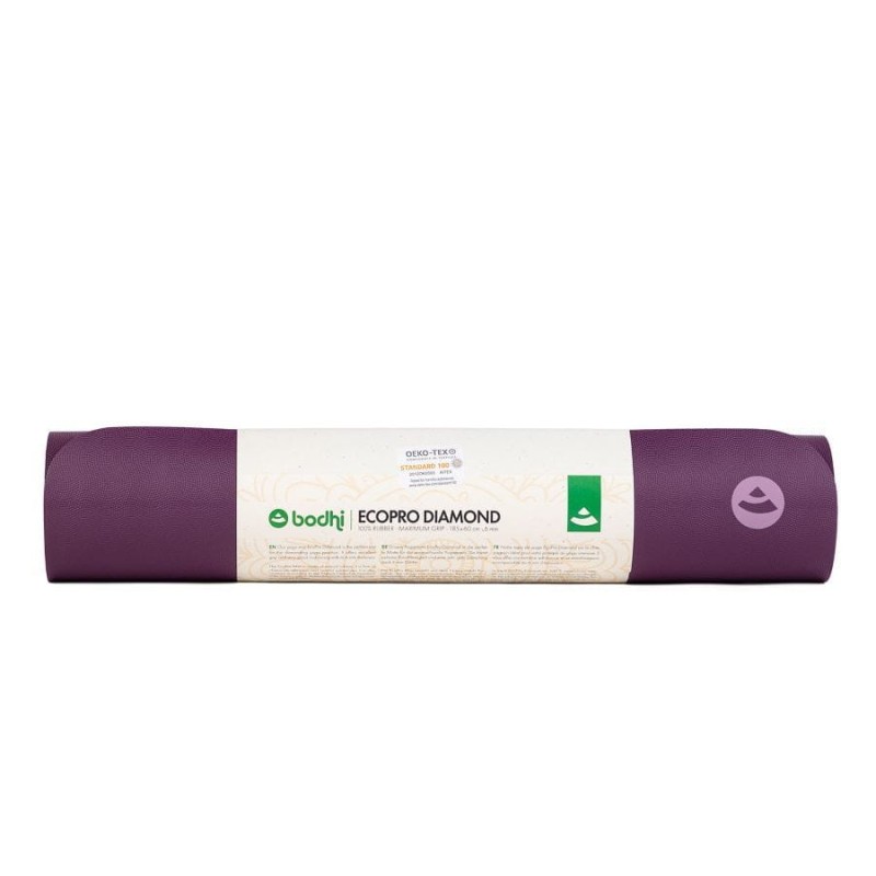 Kauczukowa mata do jogi Bodhi EcoPro Diamond 6mm - fioletowy