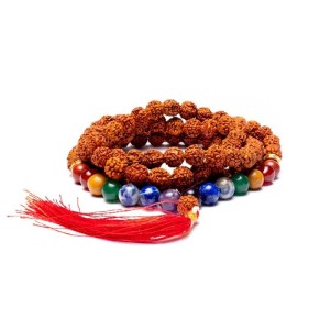 Naszyjnik/Mala chakra rudraksha - 108 koralików
