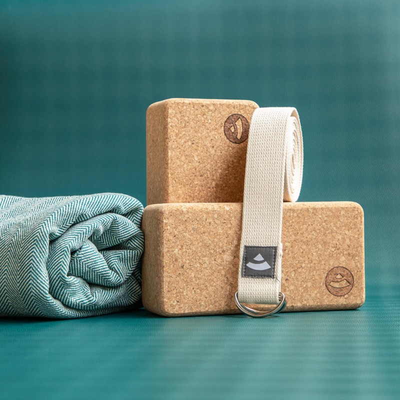 Bawełniany koc do jogi Bodhi Nidra - błękitny