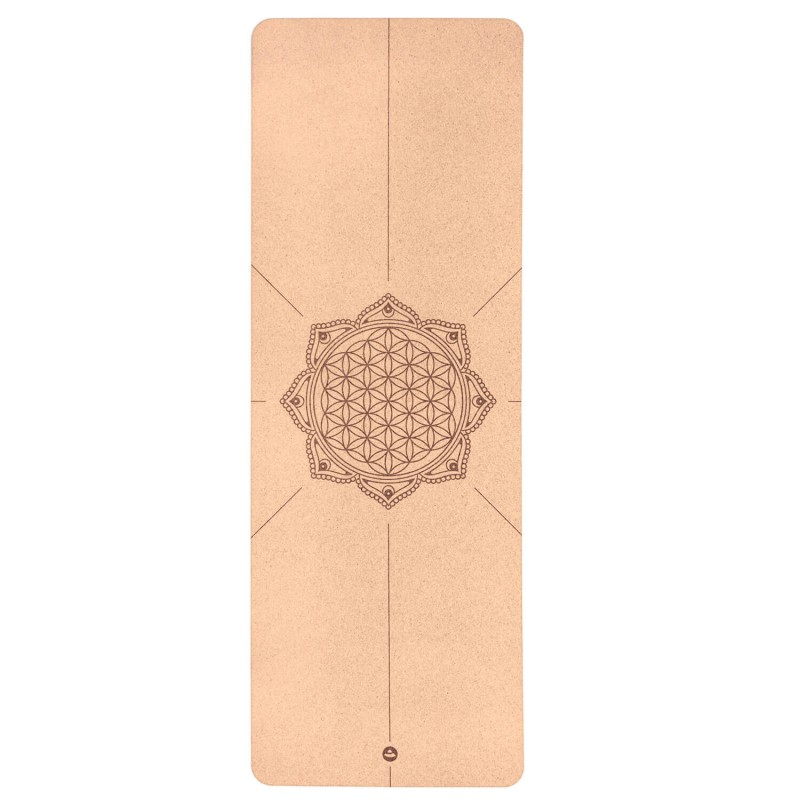 Mata do jogi Bodhi Cork 4mm - korkowa z kwiatem życia