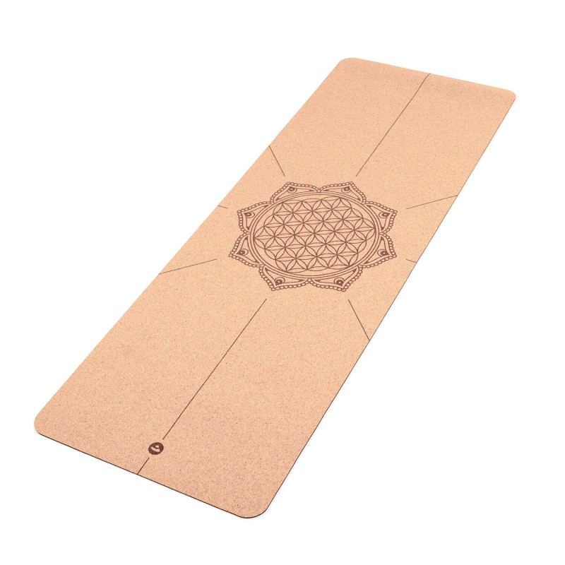 Mata do jogi Bodhi Cork 4mm - korkowa z kwiatem życia