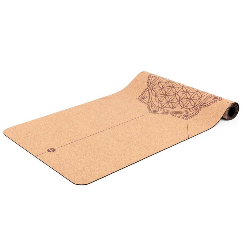 Mata do jogi Bodhi Cork 4mm - korkowa z kwiatem życia