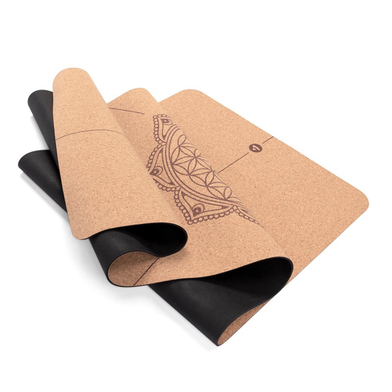 Mata do jogi Bodhi Cork 4mm - korkowa z kwiatem życia