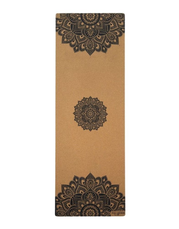 Korkowa mata do jogi Yoga Design Lab 1,5mm - Mandala Black