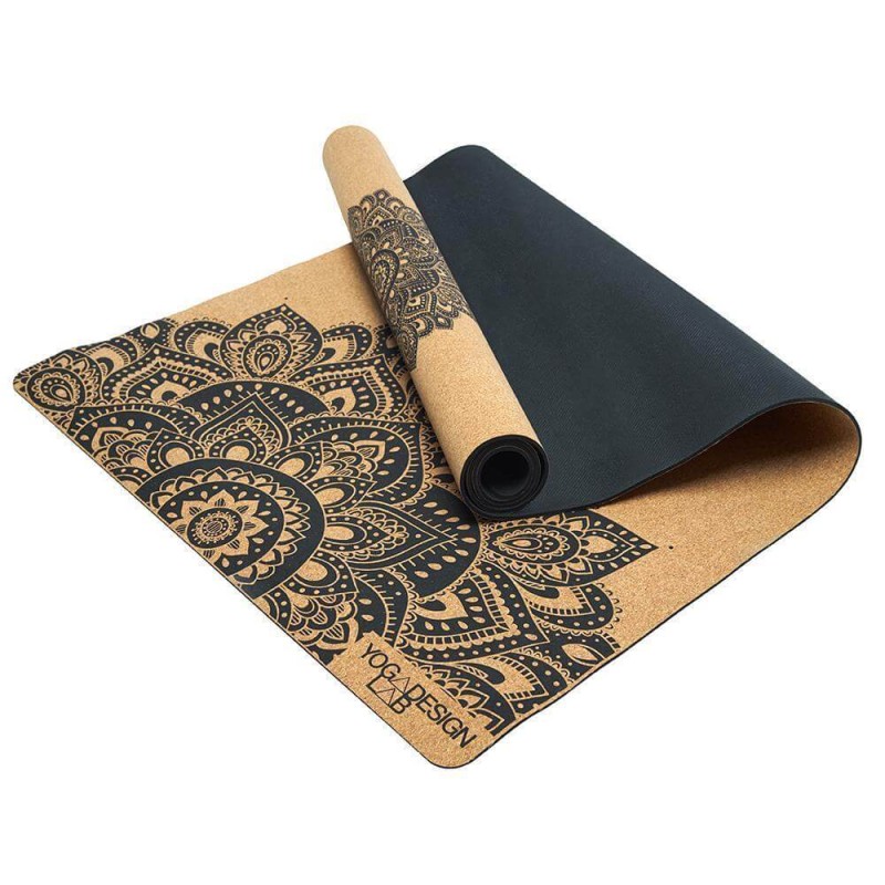 Korkowa mata do jogi Yoga Design Lab 1,5mm - Mandala Black