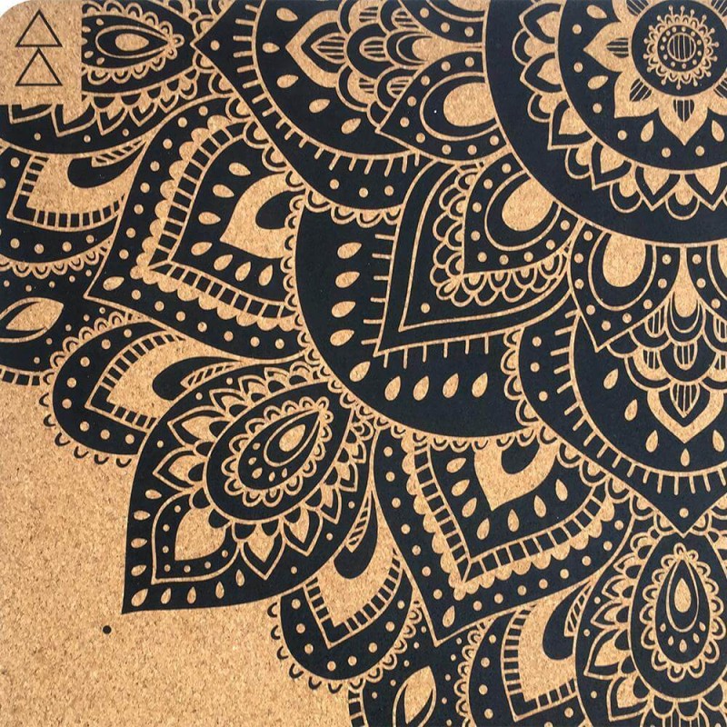 Korkowa mata do jogi Yoga Design Lab 1,5mm - Mandala Black