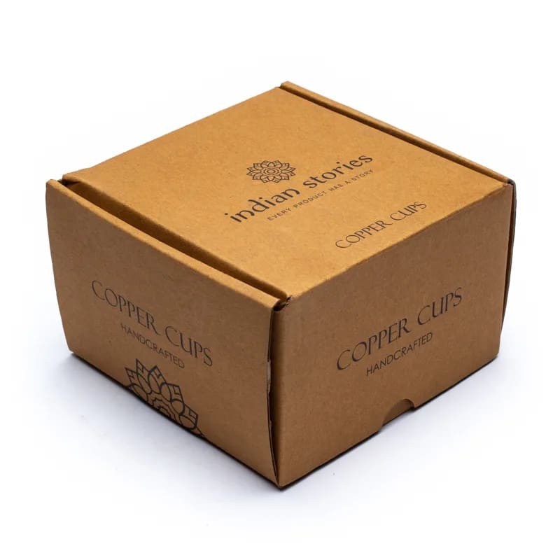 Miedziany kubek na wodę 250ml - Flower design