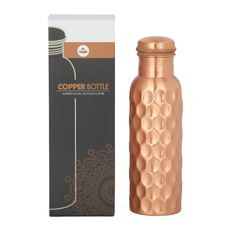 Miedziana butelka na wodę Bodhi 800ml - Diamond Etching