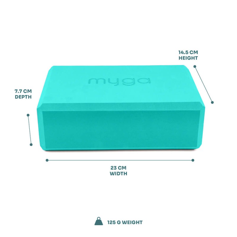 Klocek do jogi myga Foam Block - turkusowy