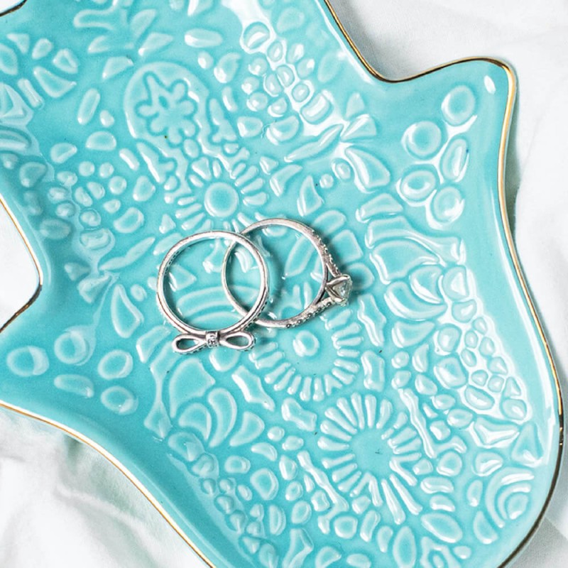 Podstawka ceramiczna na biżuterię - Hamsa