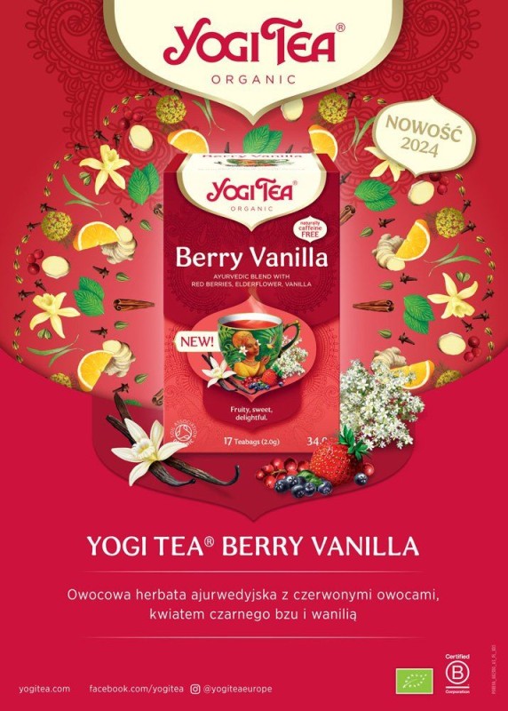 Herbata Yogi Tea Berry Vanilla - wanilia z owocami