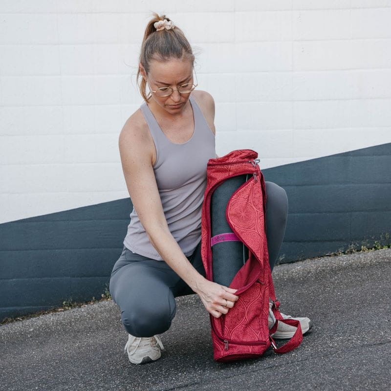 Bawełniana torba na matę do jogi Bodhi Asana Bag 70 - bordowy