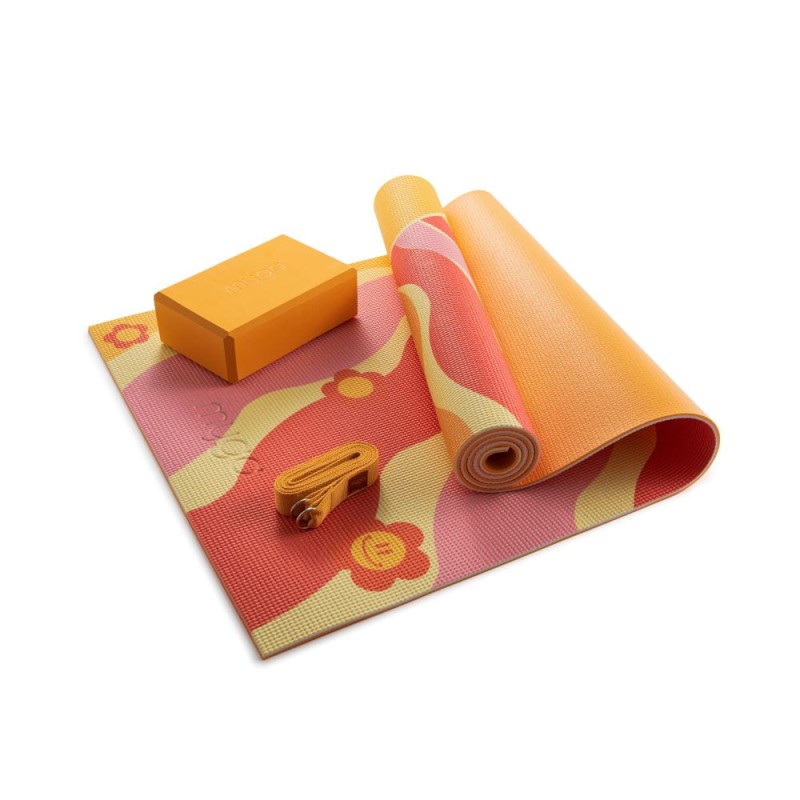 Zestaw do jogi myga Groovy Yoga Set: mata, klocek, pasek