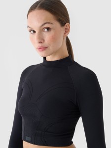 Longsleeve treningowy 4F slim szybkoschnący damski - czarny