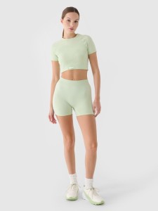 Legginsy krótkie 4F treningowe damskie - turkusowe