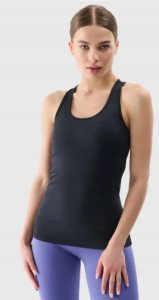 Top treningowy 4F slim szybkoschnący damski - czarny