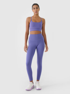 Legginsy treningowe z wysokim stanem damskie - granatowe