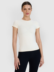 Koszulka do jogi i pilatesu 4F szybkoschnąca damska - biała