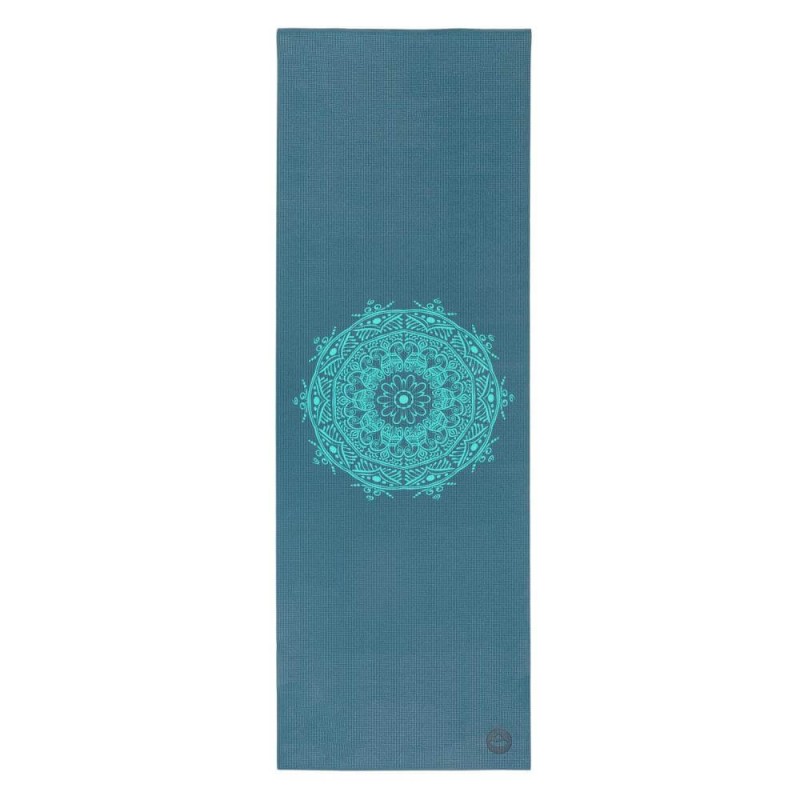 Mata do jogi Bodhi Leela 4,5mm -niebieski z mandalą