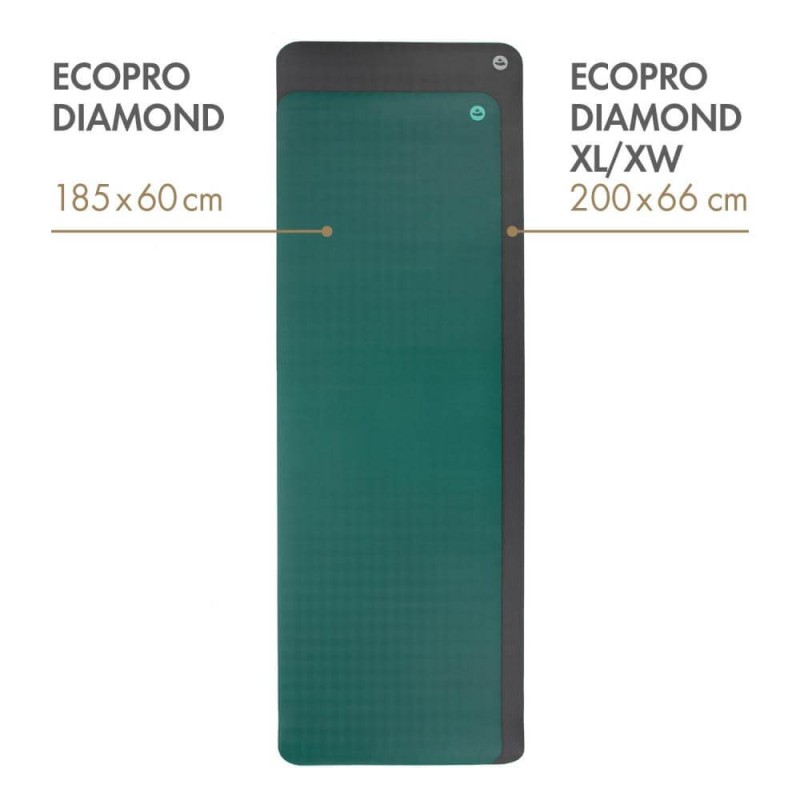 Kauczukowa mata do jogi Bodhi EcoPro Diamond XL 6 mm - miętowy