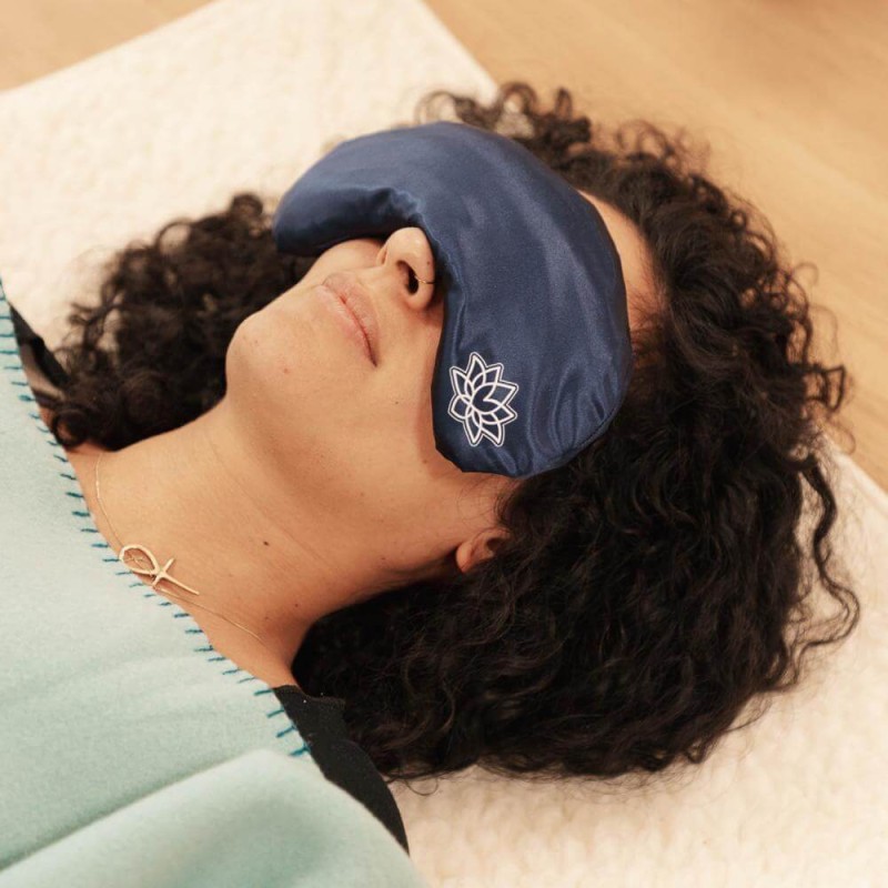 Satynowa poduszeczka na oczy Bodhi Om - błękitny