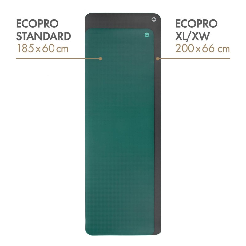 Kauczukowa mata do jogi Bodhi EcoPro XL XW 4mm - 200x66 cm - miętowy