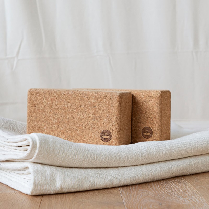 Bawełniany koc do jogi Bodhi Shavasana - ecru