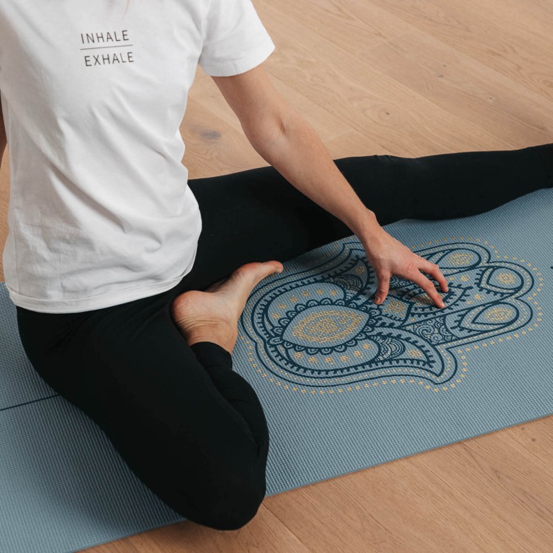Mata do jogi Bodhi Leela 4,5mm - błękitny hamsa