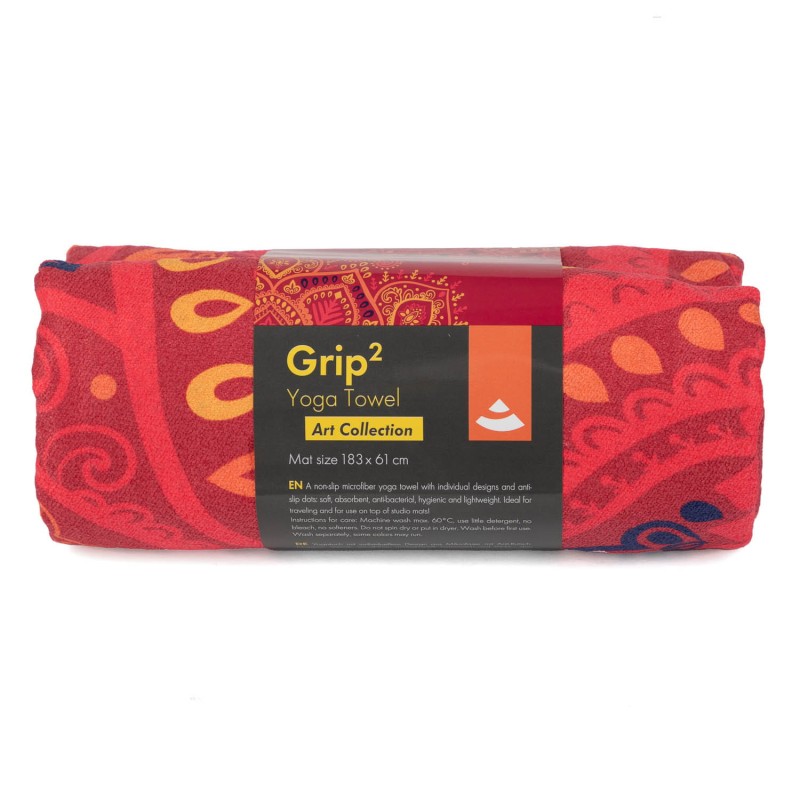 Ręcznik do jogi Bodhi Grip 183x61 cm - Mandala Red