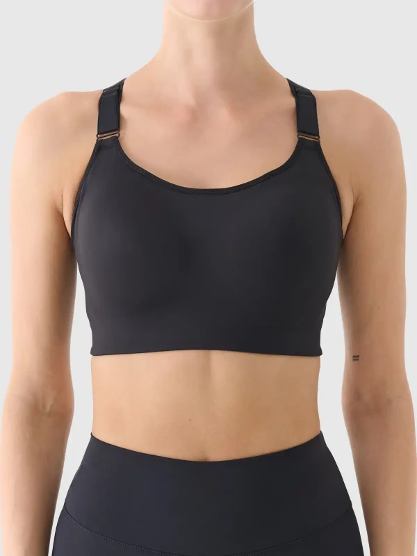 Stanik sportowy do jogi i pilatesu 4F - Czarny