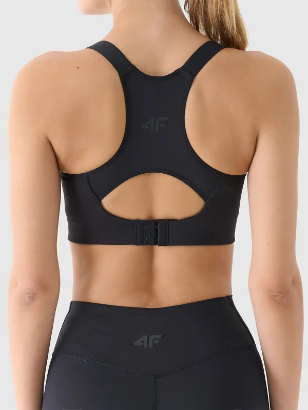 Stanik sportowy do jogi i pilatesu 4F - Czarny