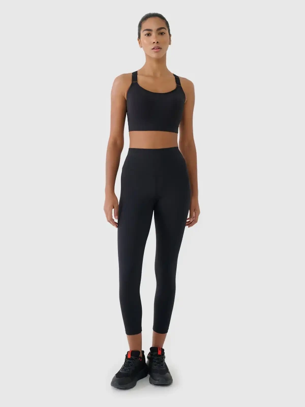 Stanik sportowy do jogi i pilatesu 4F - Czarny