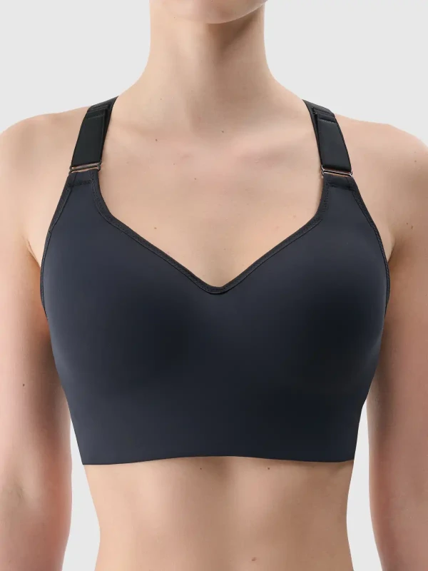 Stanik sportowy do jogi i pilatesu 4F - Czarny