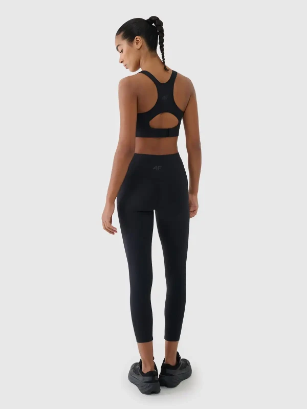 Stanik sportowy do jogi i pilatesu 4F - Czarny