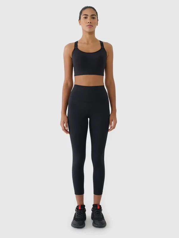 Stanik sportowy do jogi i pilatesu 4F - Czarny