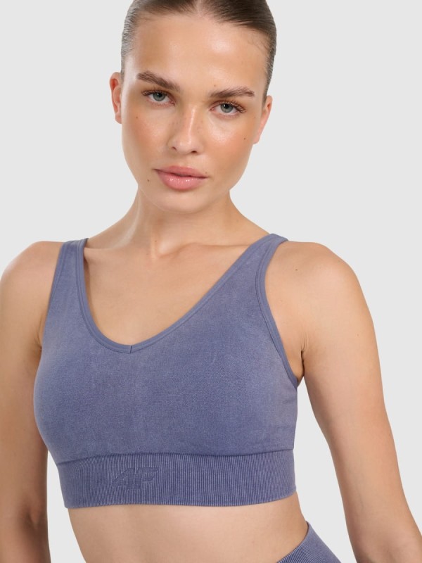 Stanik sportowy do jogi i pilatesu 4F - Granatowy