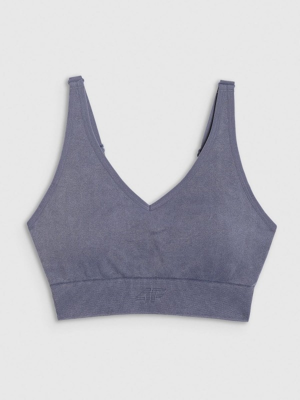 Stanik sportowy do jogi i pilatesu 4F - Granatowy