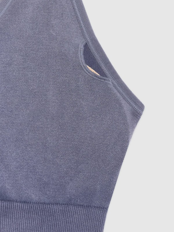 Stanik sportowy do jogi i pilatesu 4F - Granatowy