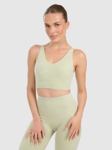 Stanik sportowy do jogi i pilatesu 4F - Zielony