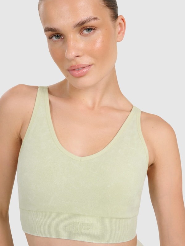 Stanik sportowy do jogi i pilatesu 4F - Zielony