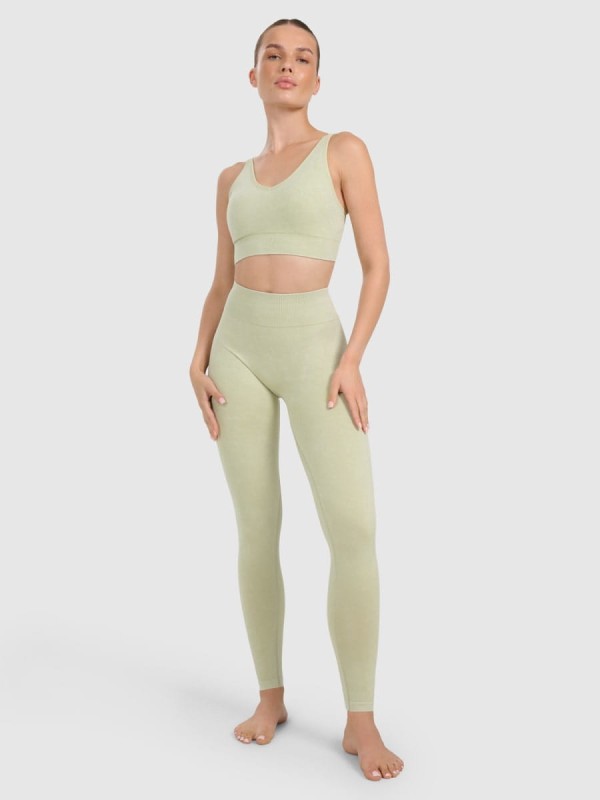 Stanik sportowy do jogi i pilatesu 4F - Zielony