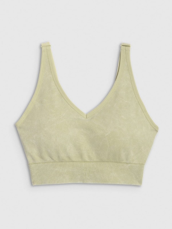 Stanik sportowy do jogi i pilatesu 4F - Zielony