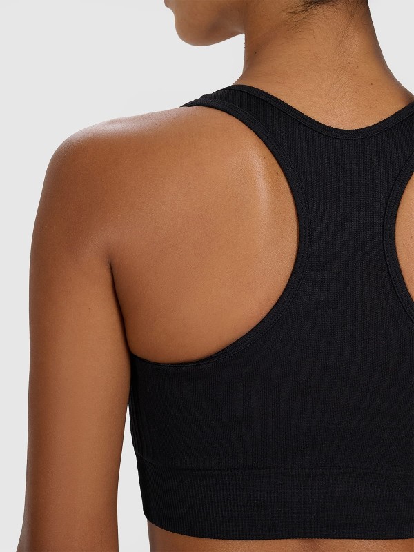 Stanik sportowy do jogi i pilatesu 4F - Czarny