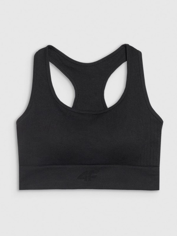 Stanik sportowy do jogi i pilatesu 4F - Czarny