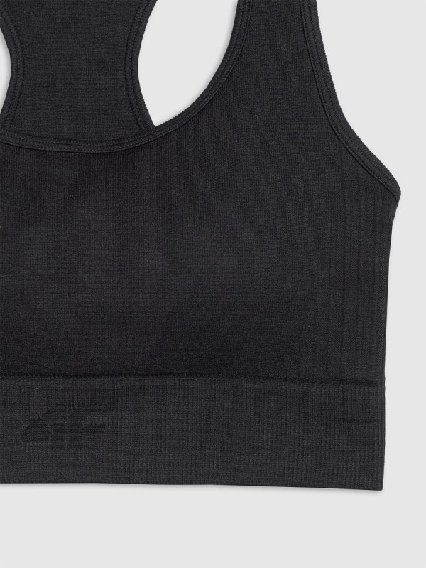 Stanik sportowy do jogi i pilatesu 4F - Czarny