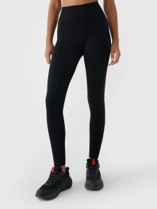 Legginsy z wysokim stanem do jogi i pilatesu 4F - Czarny